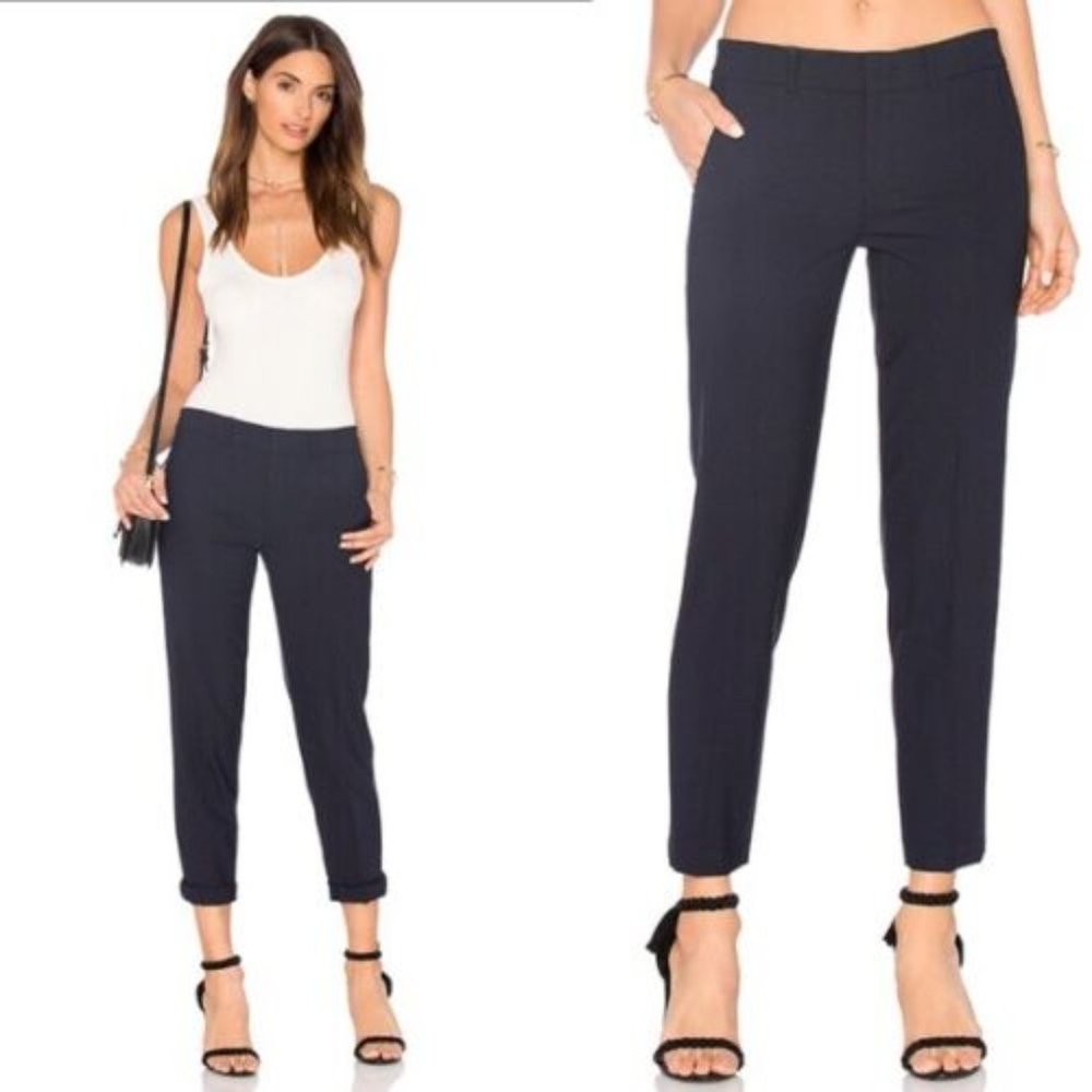 Vince Side Strapping Wool Pants Coastal Blue